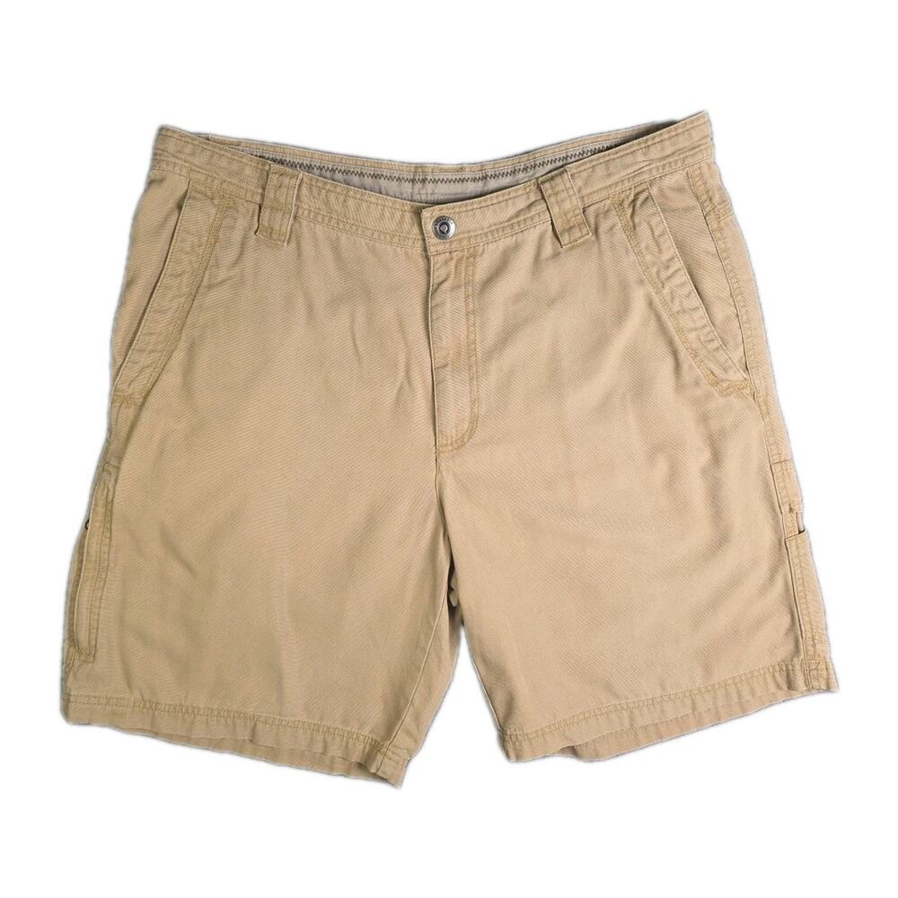Columbia Mens Cargo Shorts 38W Khaki 9 100% Cotton Outdoor Casual